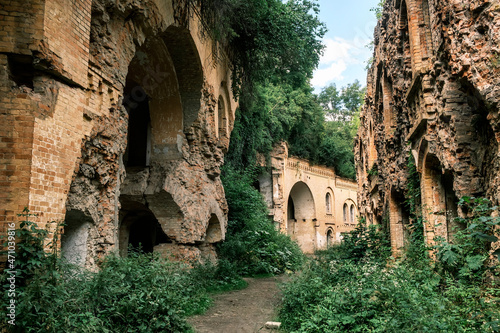 Ruins of old fortification Fort outpost Dubno or Tarakaniv fort in Rivne region  Ukraine