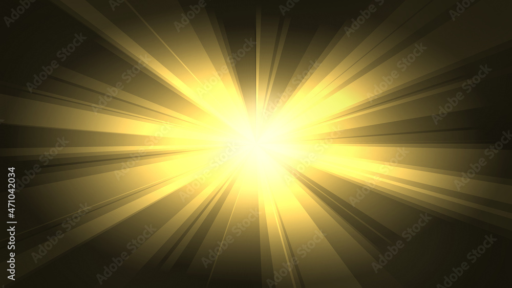 黄色い光の背景装飾イラスト　眩しい　閃光　エフェクト