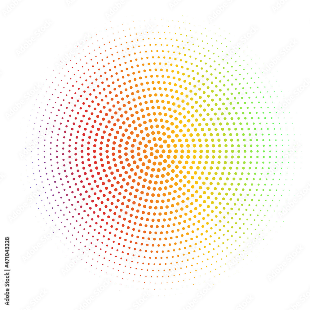Abstract White Background Textured With Radial Silver Halftone