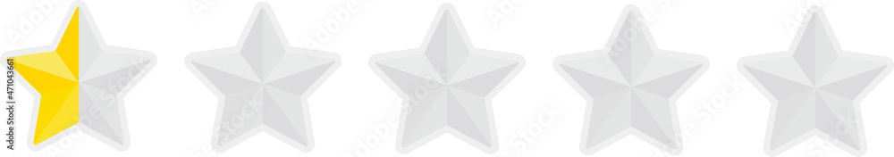 星0.5の評価のアイコン(5段階中) 星0.5の評価のアイコン(5段階中)