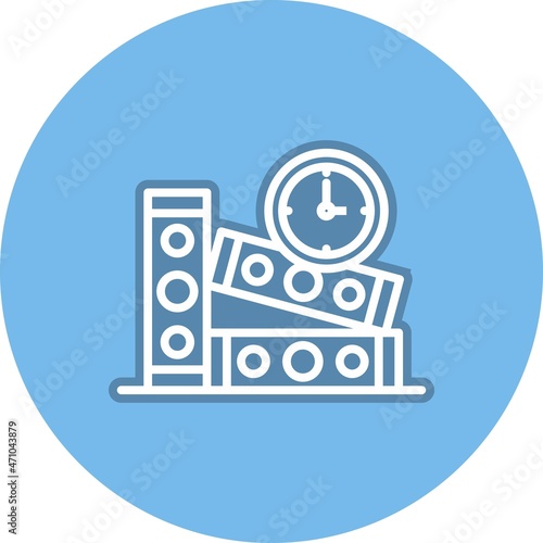 Duration Line Circle Vector Icon Design