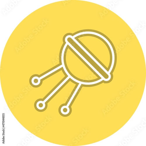 Sputnik Line Circle Vector Icon Design