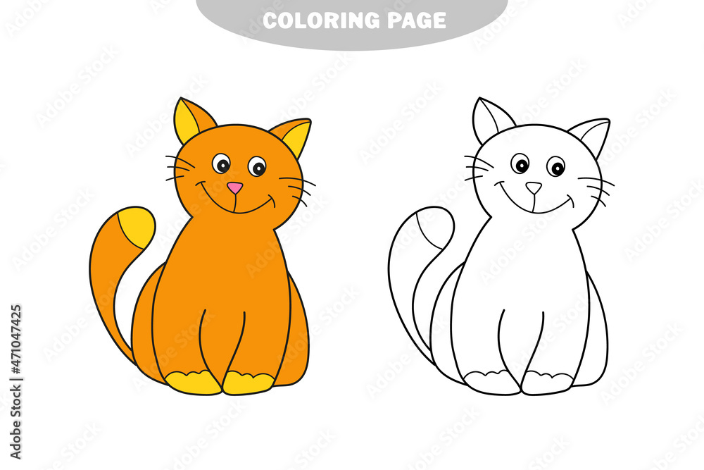 Simple coloring page. Black and white coloring for children. A nice