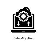 Data Migration vector Solid Icon Design illustration. Web And Mobile Application Symbol on White background EPS 10 File