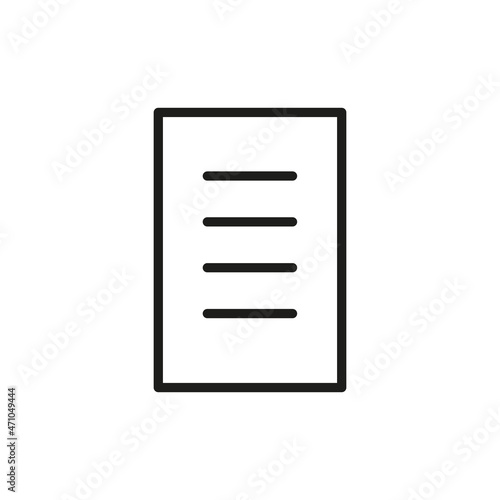 A4 paper simple vector icon. Paper sheet isolated on white background