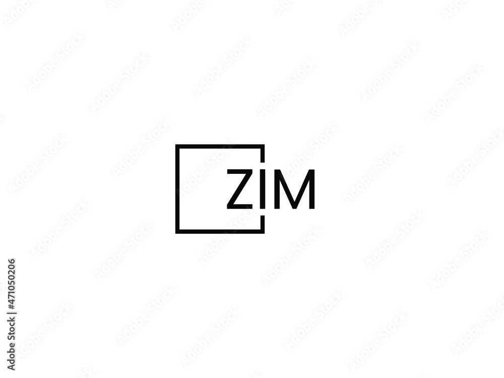 ZIM letter initial logo design vector illustration - obrazy, fototapety, plakaty 