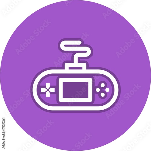 Game Console Line Circle Vector Icon Design