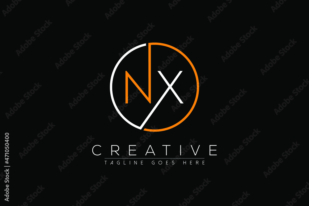 letter nx elegant and luxury Initial with circle frame minimal monogram ...