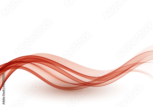 Transparent wave stream on light background. Design element. Vector smooth abstract wave background.