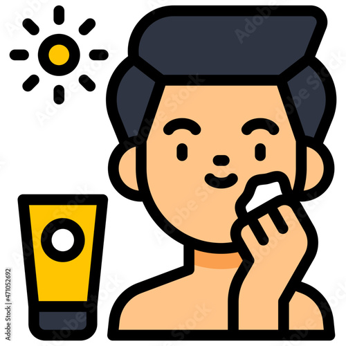 sunscreen filled outline icon