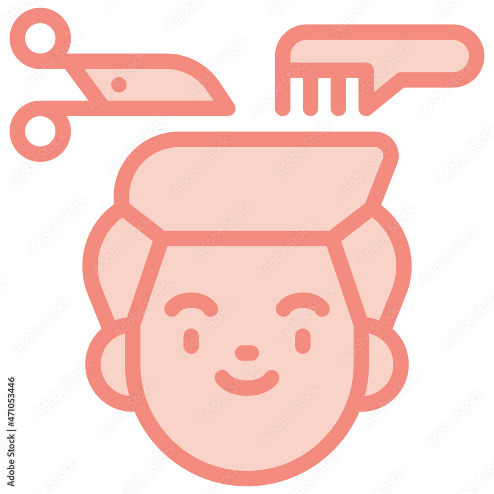haircut two tone icon haircut two tone icon