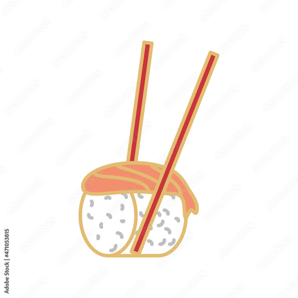 sushi with chopsticks sushi with chopsticks