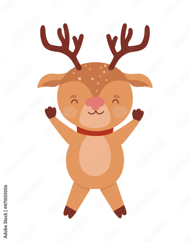 smiling reindeer illustration