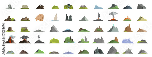 Collection of mountains  hills and landscapes.