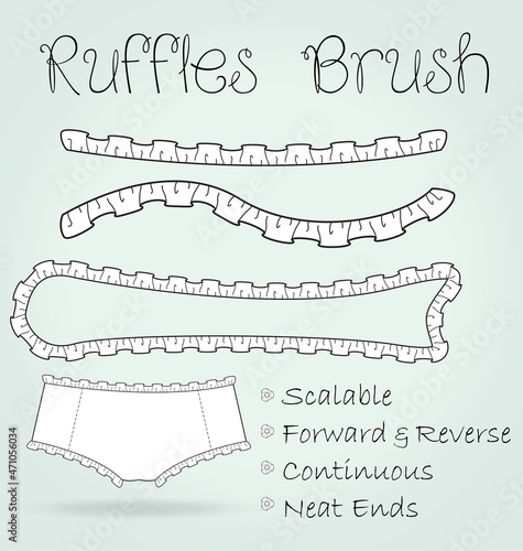 ruffles or frills lace seamless brush photo