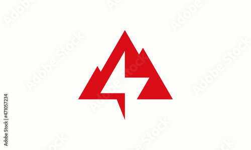 thunder mountain logo design icon illustration