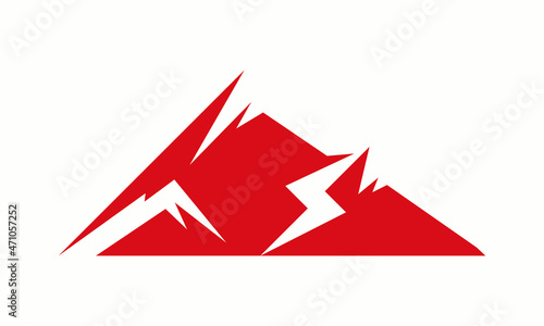 Free Download logo design thunder and mountain icon vector illustration - GFXLoad