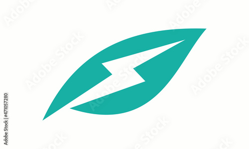 lightning leaf logo design icon vector illustration
