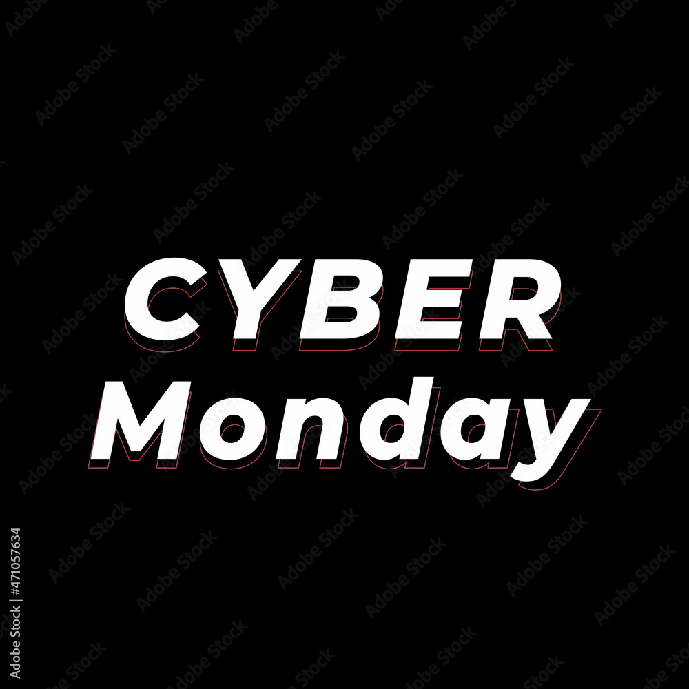Cyber Monday  banner Square background Cyber Monday special offer text illustration
