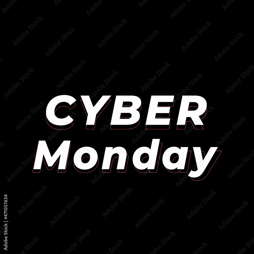 Fototapeta premium Cyber Monday banner Square background Cyber Monday special offer text illustration