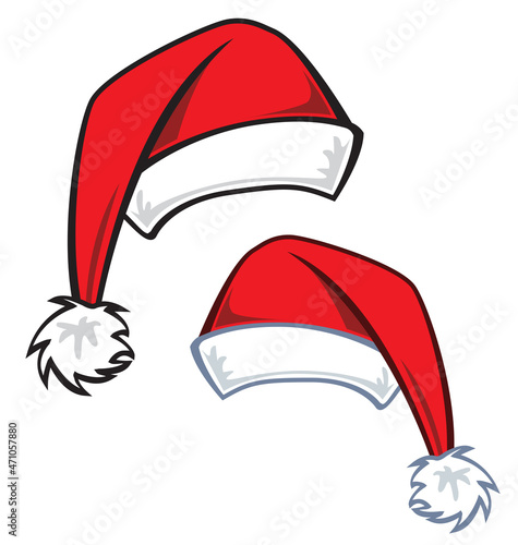 2 cartoon santa hats