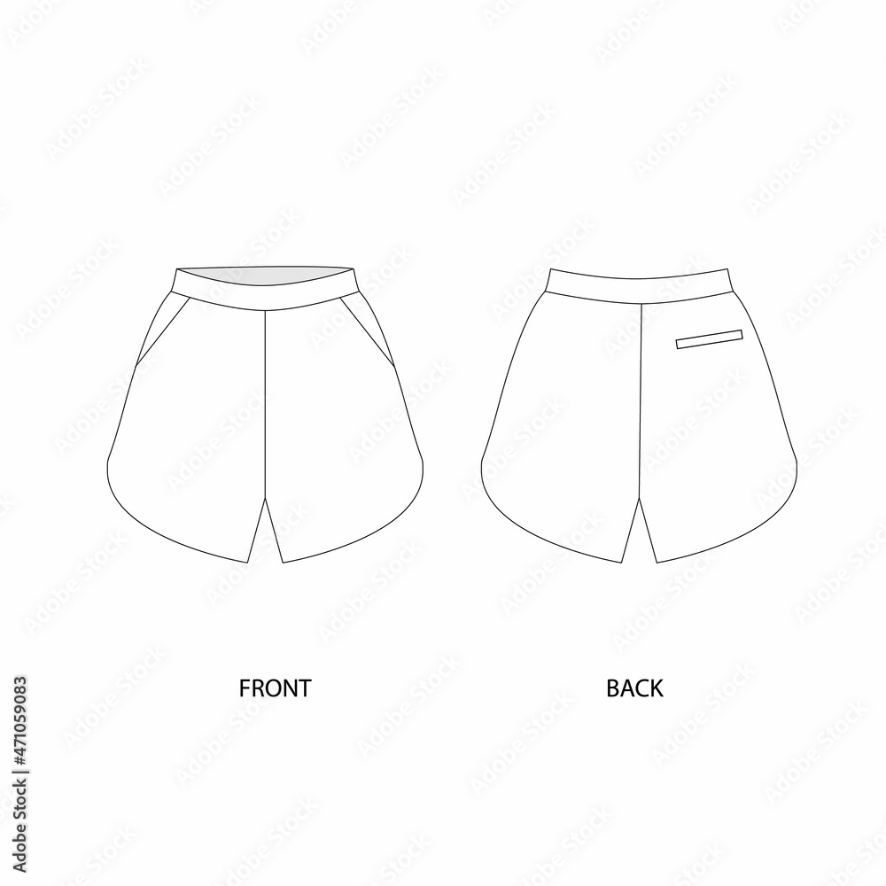 Vector illustration of a short shorts. Short shorts template design