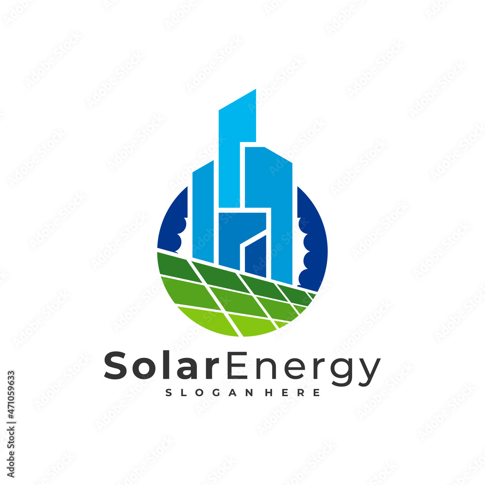 Solar city logo vector template, Creative Solar panel energy logo design concepts Solar city logo vector template, Creative Solar panel energy logo design concepts