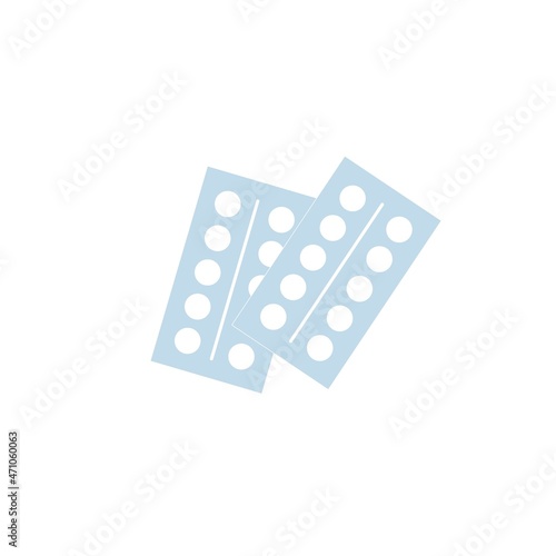 Vector cartoon flat different medication drugs and pills blister pack,isolated on empty background-health care treatment,online telemedicine concept,web site banner ad design