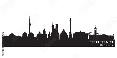 Stuttgart Germany city skyline vector silhouette