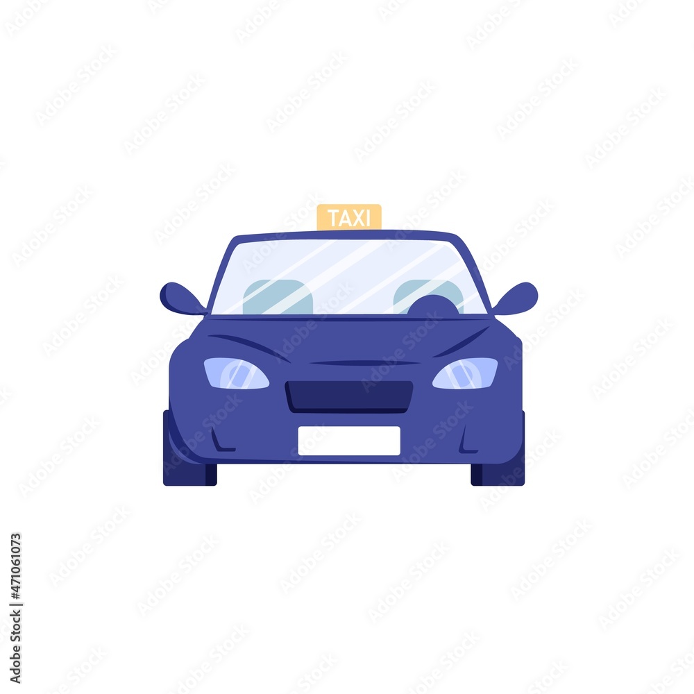 Vector flat cartoon taxi car vehicle isolated on empty background-travel,transportation,auto industry concept,web site banner ad design