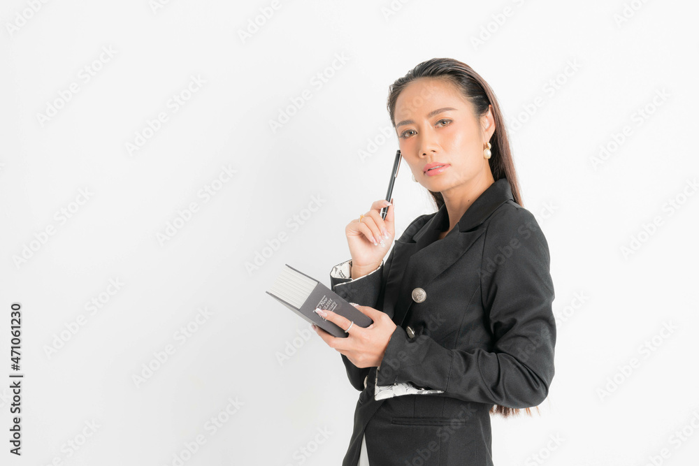 Portrait business woman on white background Portrait business woman on white background