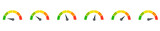Speedometer icon. Speed indicator sign. Internet car speed. Performance concept icon. Speedometers set icons. Vector illustration