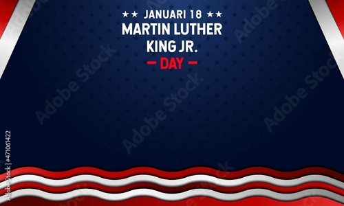 Martin Luther King Day Background. Januari 18. Template for banner, card, or poster. With a star icon and USA flag. Premium and luxury vector illustration
