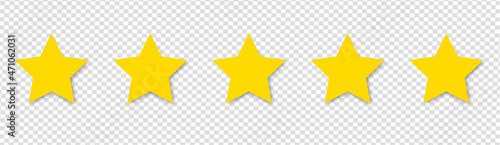 Stars set icons. Rating star signs. Stars collection. Star vector icons. Golden and Black set of Stars, isolated on transparent background.
