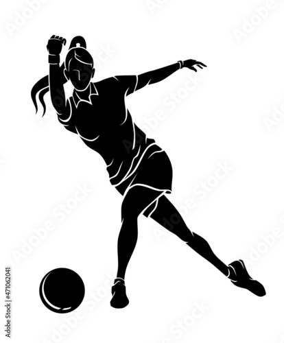 Women's Bowling, Sport Action Silhouette