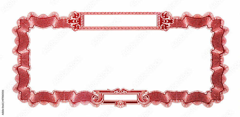 Banknote Border Taiwan 10000 Yuan 1940 Banknote border with empty middle area, Clear ...