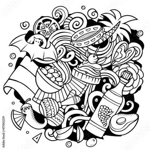 Spain hand drawn cartoon doodle illustration