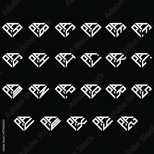 APA to APZ letter logo creative design, Multiple triple letter logo design