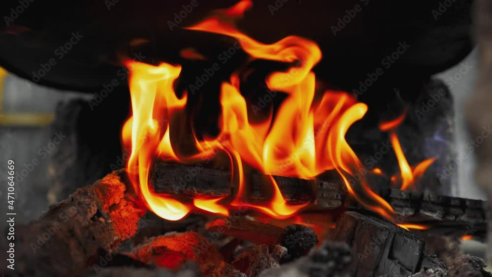 Real wood logs. Fireplace. Camping. Keeping warm. Tongues of flame engulfed the log. Burning Fire. Real wood logs. Fireplace. Camping. Keeping warm. Tongues of flame engulfed the log. Burning Fire.