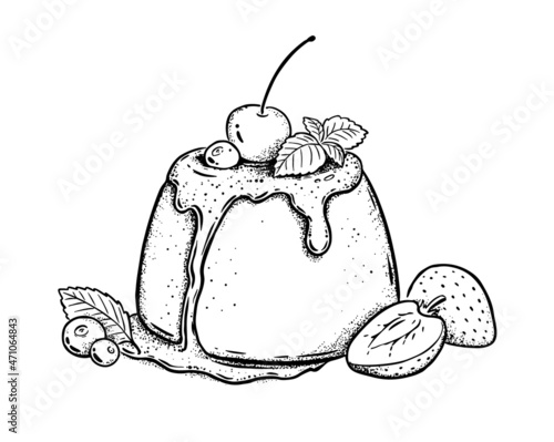 Vector illustration of Panna Cotta