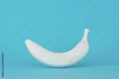 White Banana isolated on colored background