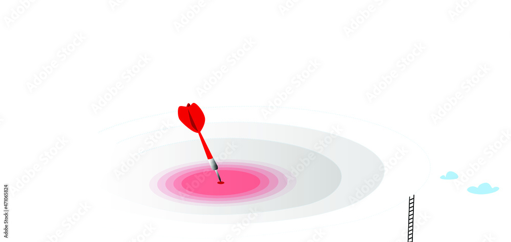 dart circles at the top and dart arrow in the center. summit and success concept design. step-by-step process of peaking and being the best. dart circles at the top and dart arrow in the center. summit and success concept design. step-by-step process of peaking and being the best.