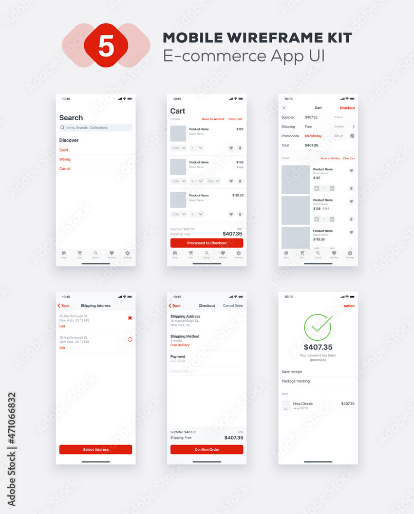 Mobile app ecommerce UI, UX design kit. Business web site or mobile template. Responsive GUI layout. Mobile app ecommerce UI, UX design kit. Business web site or mobile template. Responsive GUI layout.