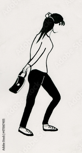 Girl with a handbag