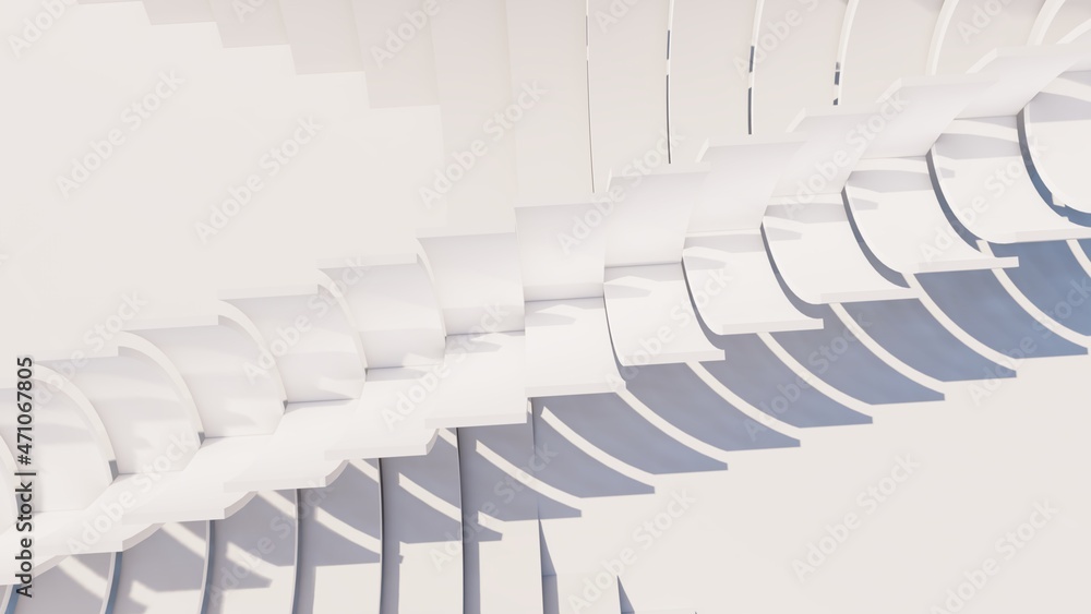 Obraz premium Abstract white background geometric pattern in design 3d render