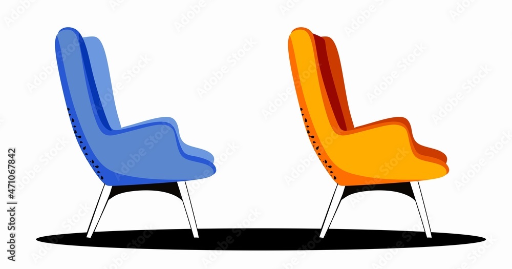 The armchair is modern in two colors home decor Vector illustration The armchair is modern in two colors home decor Vector illustration