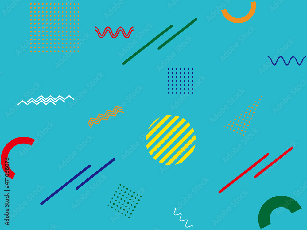 Memphis pattern background illustration of geometric patterns. Memphis pattern background illustration of geometric patterns.