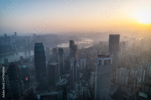 Aerial photography of Chongqing s modern architectural landscape