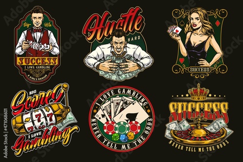 Casino vintage colorful prints
