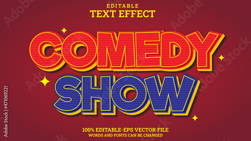 3D Text Effect Editable Comedy Show